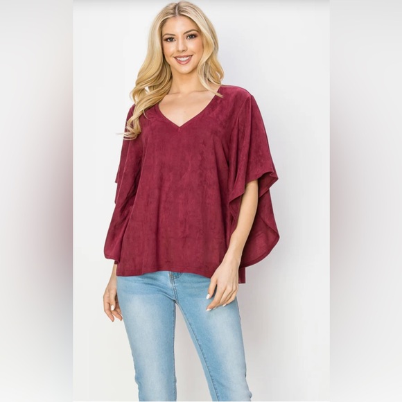 Joh Apparel: 🔥!Sample Sale!🔥Aeris Stretch Suede Top: only size:M - Picture 1 of 3